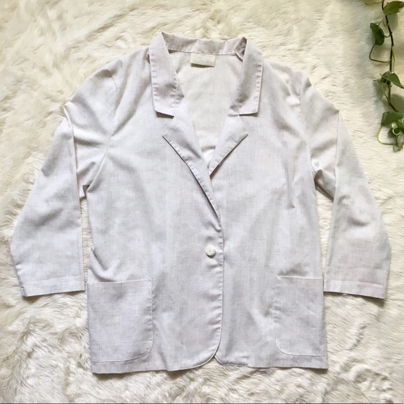 Vintage Jackets & Blazers - Flax Blend Oversized Vintage Blazer Oatmeal